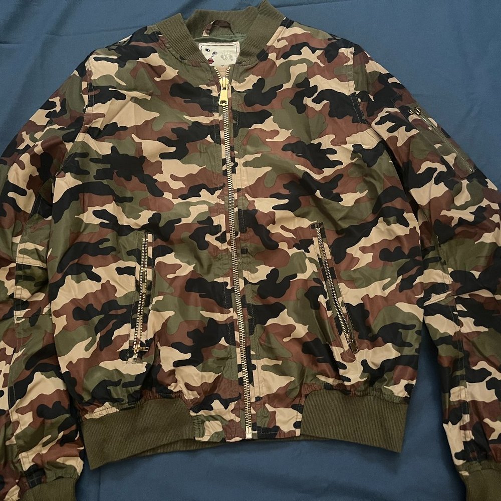 It Girl Bomber Camouflage Jacket Large